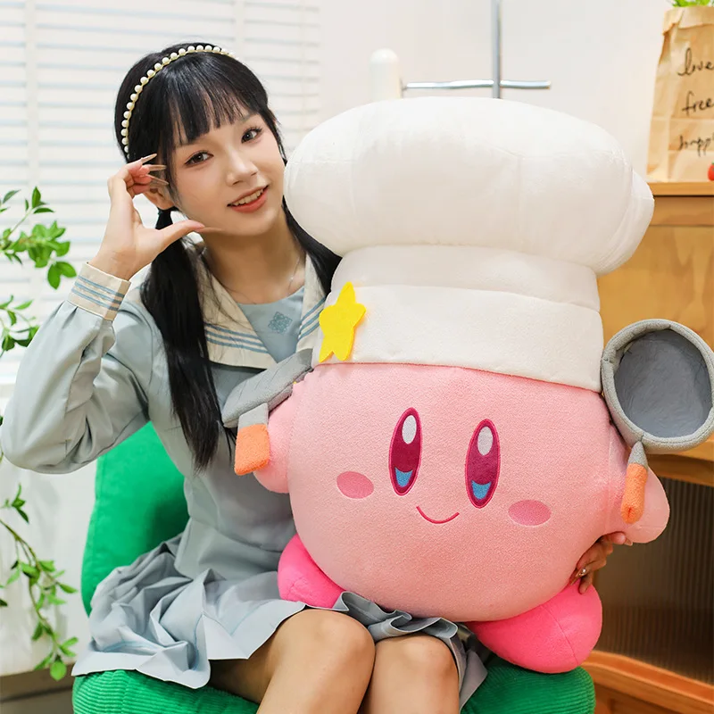 Kawaii Kirby Plüschtier gefüllte Puppe süßes Kirby Chef Kissen Stofftier für Kinder Geburtstagsgeschenk Plüschtier Stofftier für Kinder