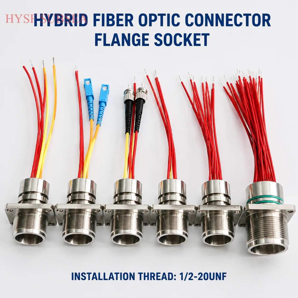 SUBSEA 4 Fiber Optic Watertight Underwater Connector Flange Male Receptacle & Female Cable Plug, Subsea Fiber Power
