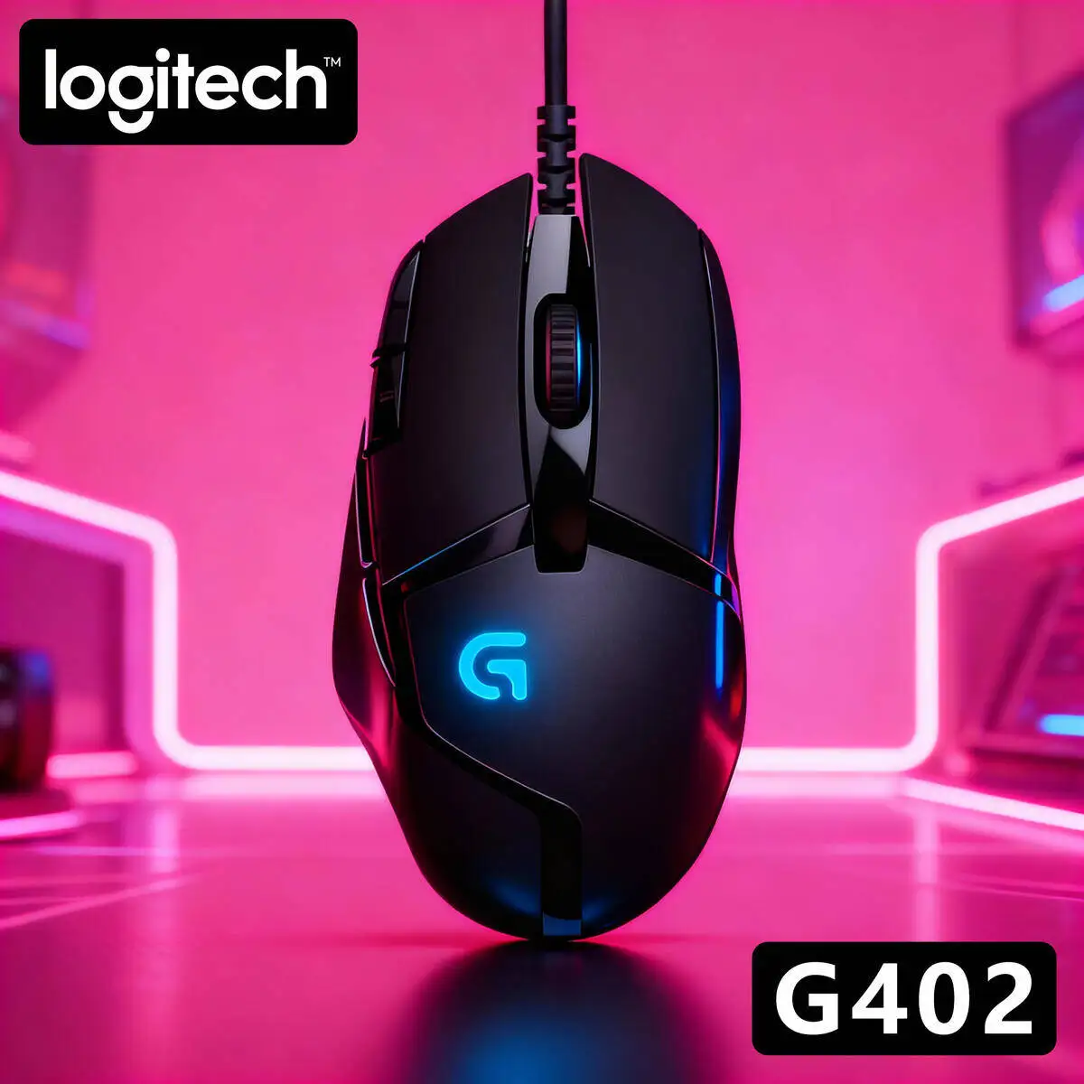 

Logitech G402 Wired FPS Mouse, 4000 DPI, 8 Customizable Buttons, 1ms Report Rate, 500 IPS, Lightweight, Windows/Mac