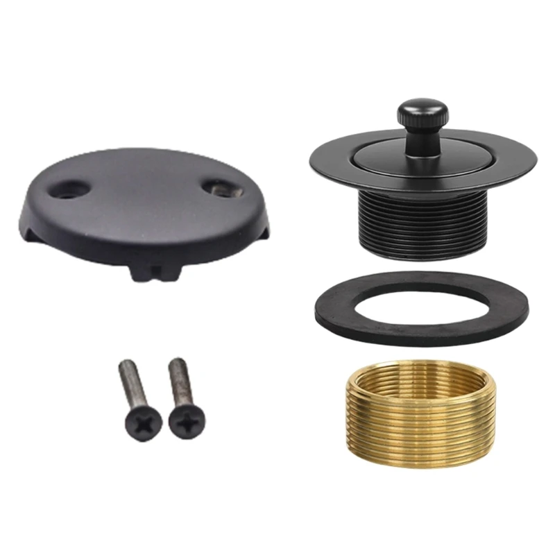 Bathtub Drain Assembly Bathtub Tub Drain Conversion Kits Tub Drain Stopper with Two Hole Overflow Faceplate Enduring