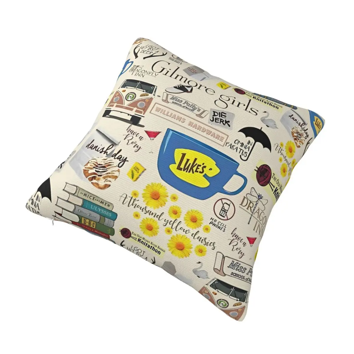 غطاء وسادة بوليستر للفتيات من Gilmore الناعم ، أنا أشرب القهوة مثل كيس وسادة للفتيات ، ديكور منزلي ، غطاء وسادة تلفزيون ، مربع #3