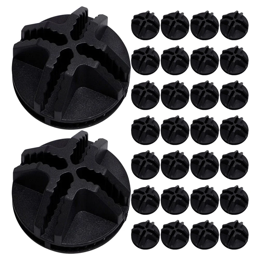 30 Pcs Pet Fence Buckle Fasteners Shelf Parts Organizer Stitching Black Plastic