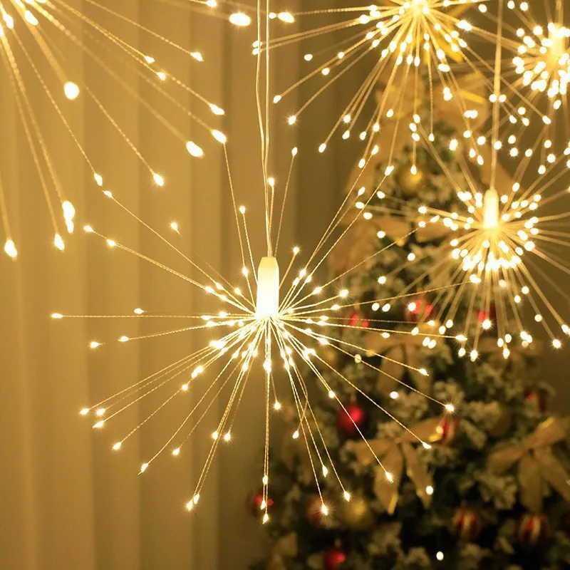 6/8/10 Pack String Fairy Lights Hanging Starburst Lamp DIY Firework Christmas Party Globe Ball Copper Wire Hanging