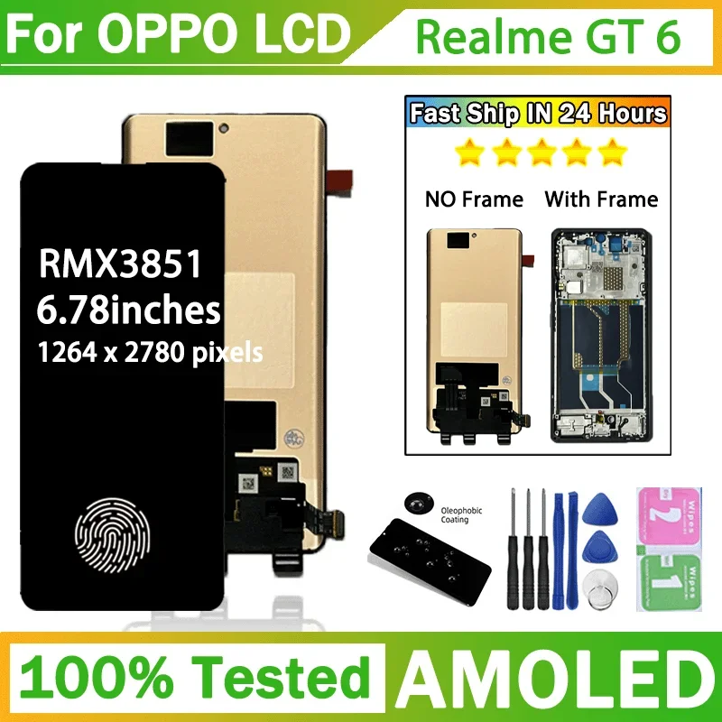 678-amoled-for-realme-gt6-rmx3851-lcd-display-touch-screen-digitizer-assembly-gt-6-display-repair-parts