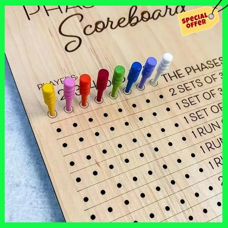 LBER 2X Phase 10 Score Board - Phase Ten Scorecard And Round Tracker Phase 10 Cards Game Score Sheets Classic Board