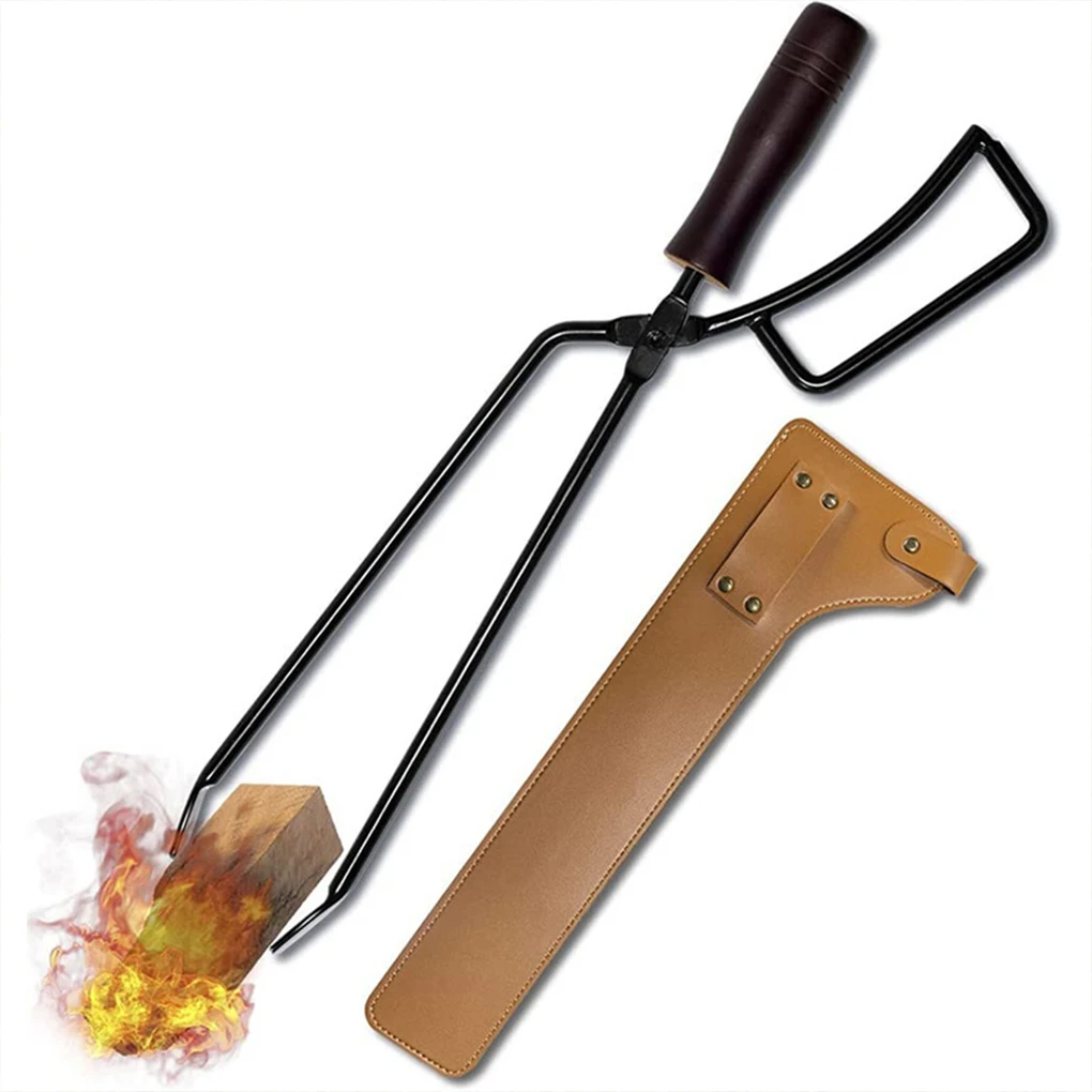 

Charcoal Tongs Protective Case Fireplace Tongs Charcoal Clip PU Leather Sleeve Barbecue Clip Protective Cover Waist BBQ Parts