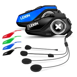 LEXIN-G2P Motorcycle Bluetooth Helmet Intercom Big Button Design &Up To Pair 6 Riders,Exchangeable Pattern Shell ,DSP