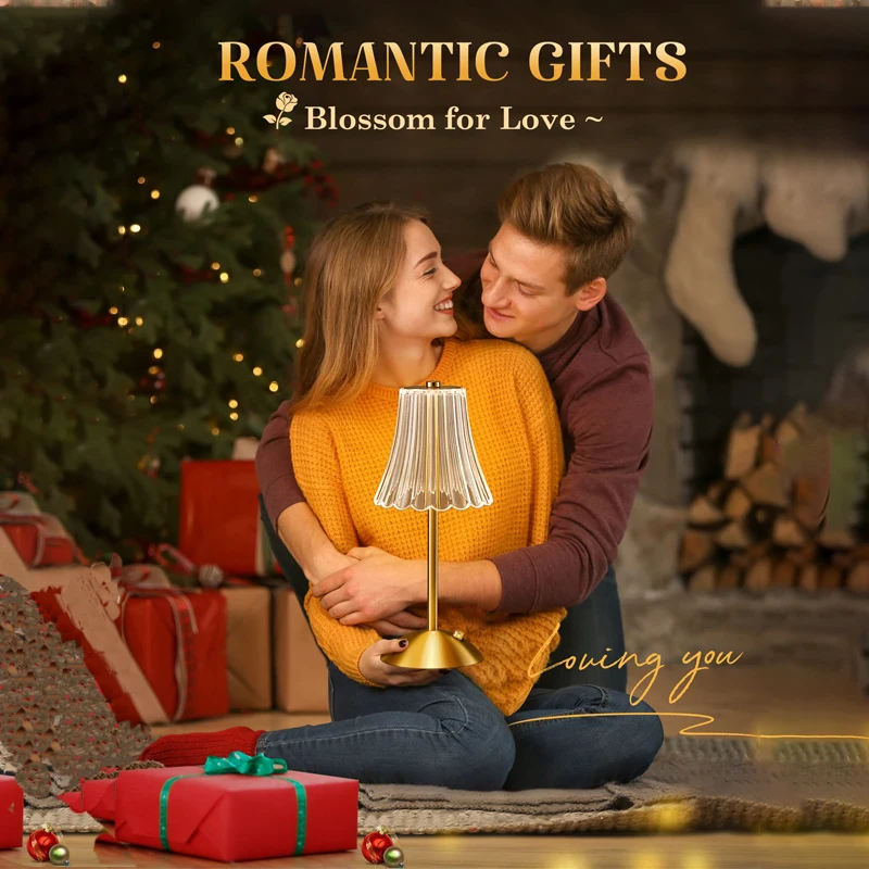 4/2/1Pcs LED Rechargeable Table Lamps Restaurant Decor Light Touch Dimming Desk Lamp Portable Cordless Night Light Bedside Lamp