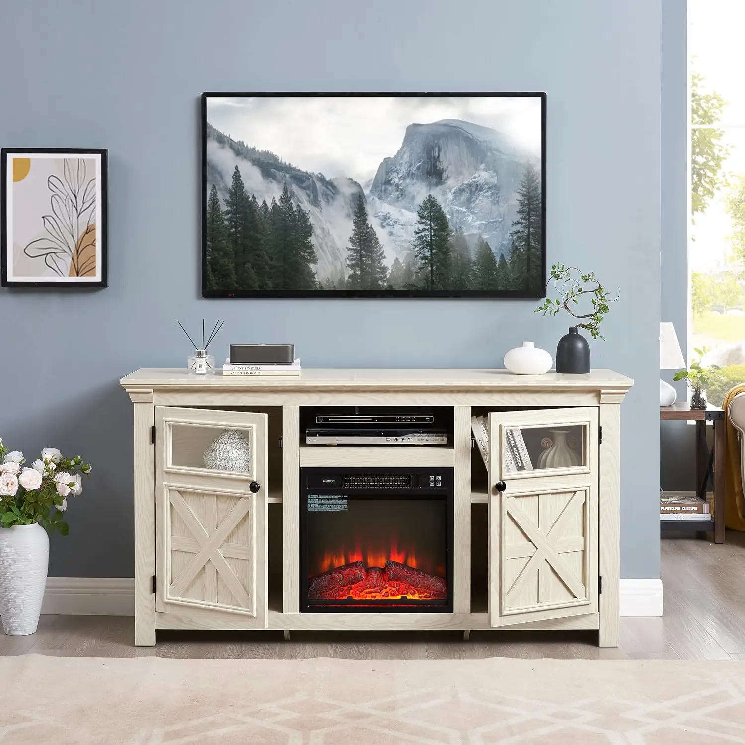 Modern Farmhouse TV Stand with 18