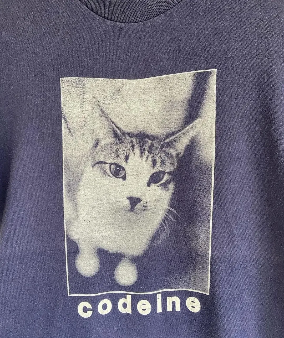 Sudadera Vintage de gran tamaño con estampado de gato codeiine para mujer, camiseta gótica coreana, camisetas Y2k para parejas y hombres, ropa para mujer