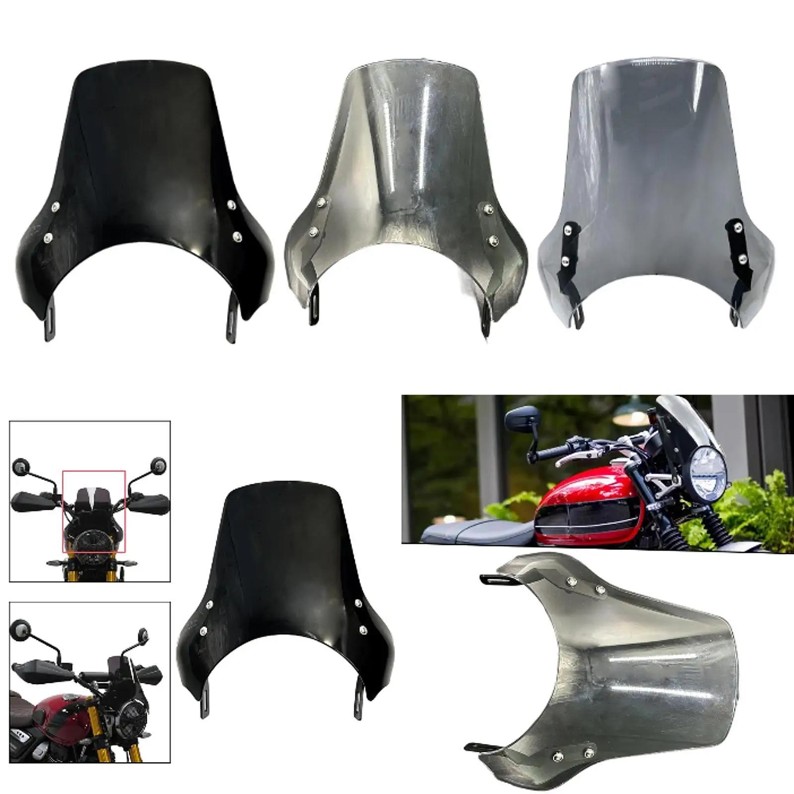 

Motorcycle Windshield Windscreen Aerodynamic Cockpit Protection for Triumph Speed 400 20