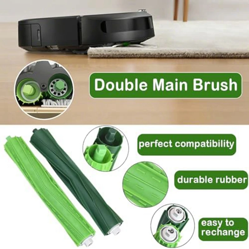 Części zamienne akcesoria do Irobot Roomba I7 + I3 + I4 + I6 + I8 + odkurzacz automatyczny, gumowe szczotki, worki do odkurzacza, filtry, szczotki boczne 1 zestaw