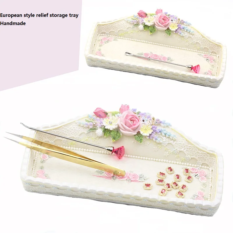 European Style Relief Nail Art Tool Storage Tray, Jewelry Display Tray