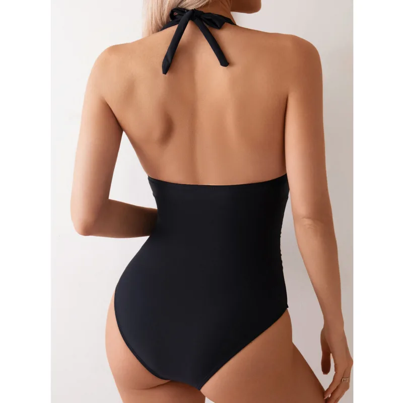 Summer Black Sexy One Piece Swimsuits Closed Women Swimwear Push Up Swimming Wear Body Bathing Suits Beachwear Pool Bather 2025 image 3