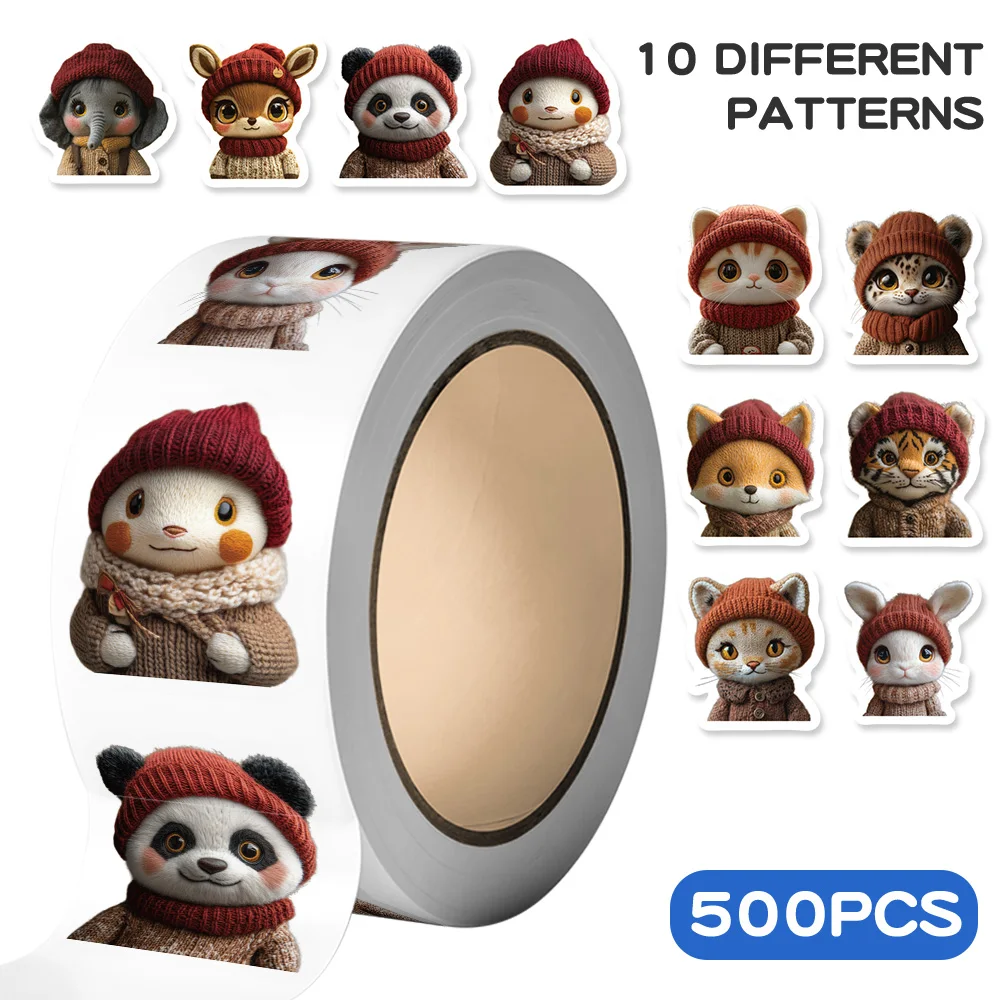 

500 шт., милые плюшевые наклейки с портретом животных, наклейка с мультяшными животными, сделай сам, журнал, дневник, телефон, гитара, велосипед, декоративные наклейки