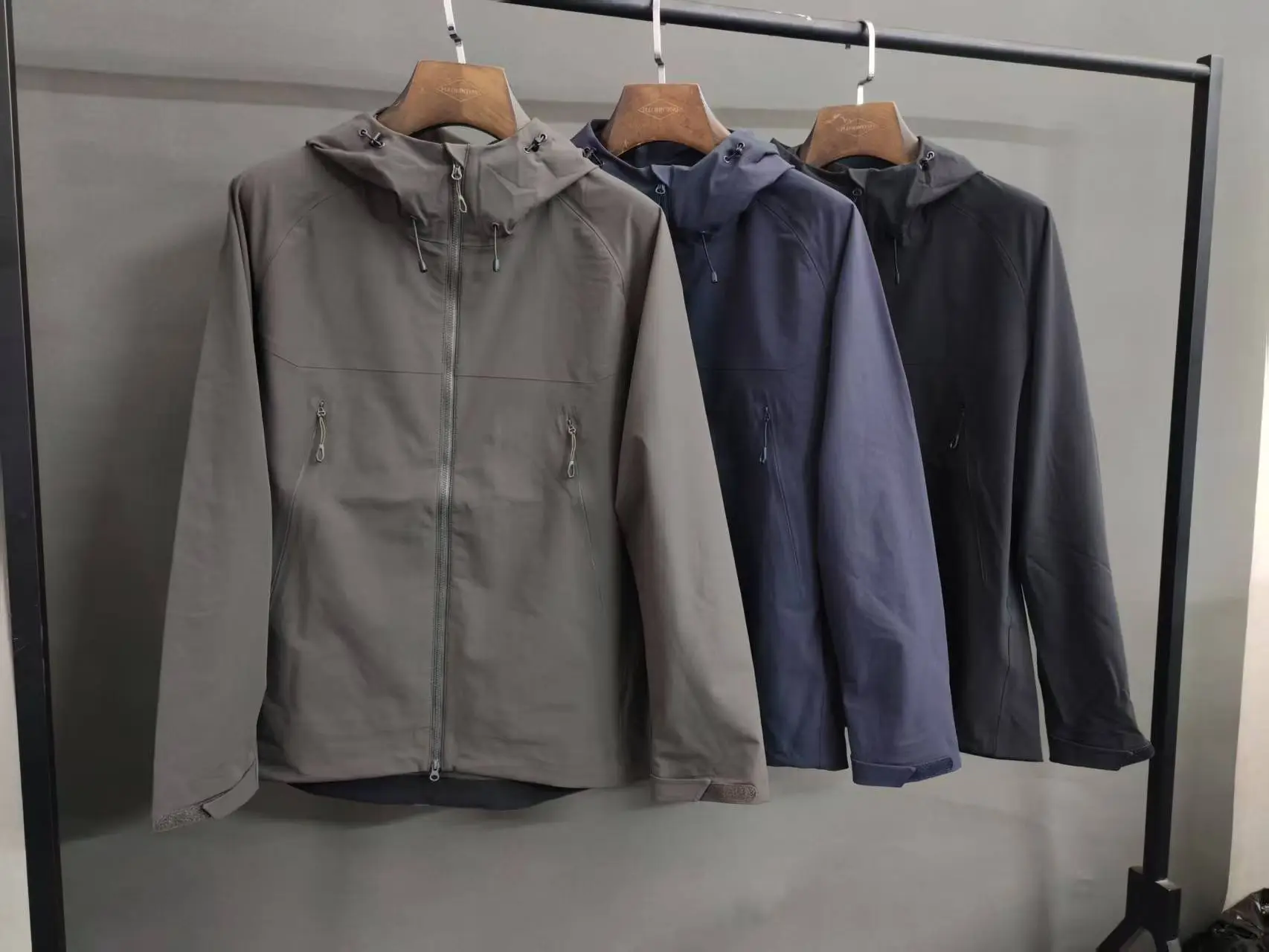 

Mammoth Soft ell Jaet Terrycloth Climbing Cloth High Cost Performance M3XL ex Long Sve Zipper Pure Color Hooded