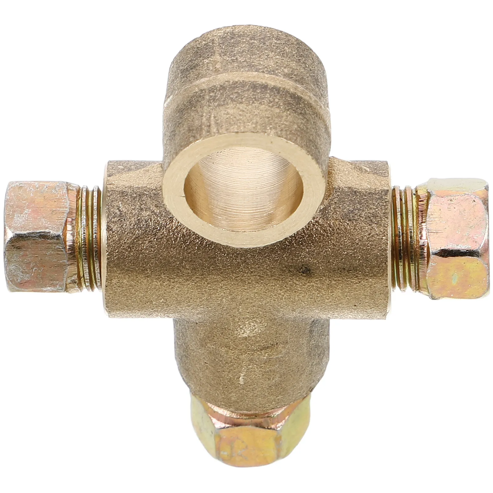 Precision Brass Three Way Fitting M10 Thread for Brake and Fuel Lines Quick Disconnect Tee Automotive Vehicle Line Fitting