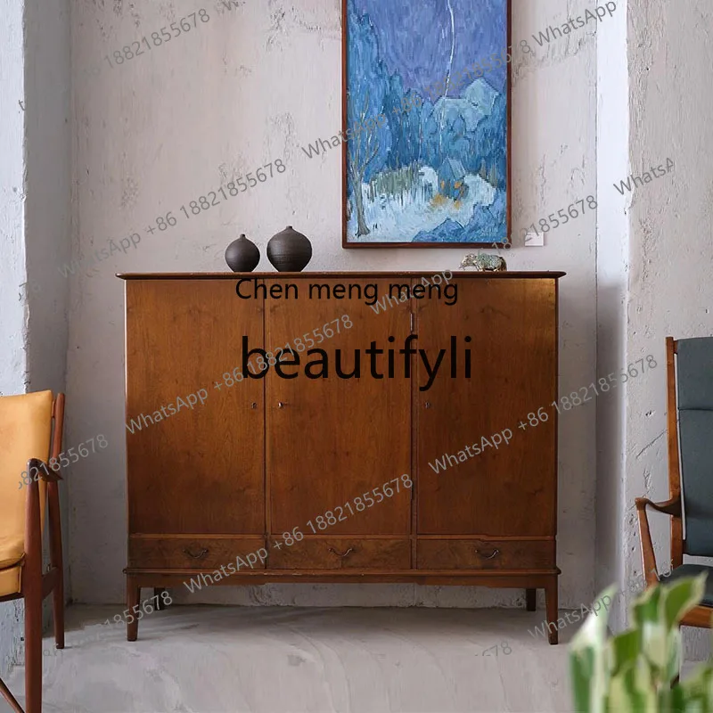 

Replica sideboard locker wind cherry wood solid wood porch cabinet