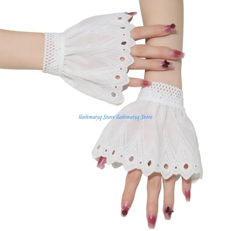 Picture 3: 573B Fashionable Hollow Out False Hand Sleeves Ruffled Gothic Costume Accessory For Photography And Seasonal Styling