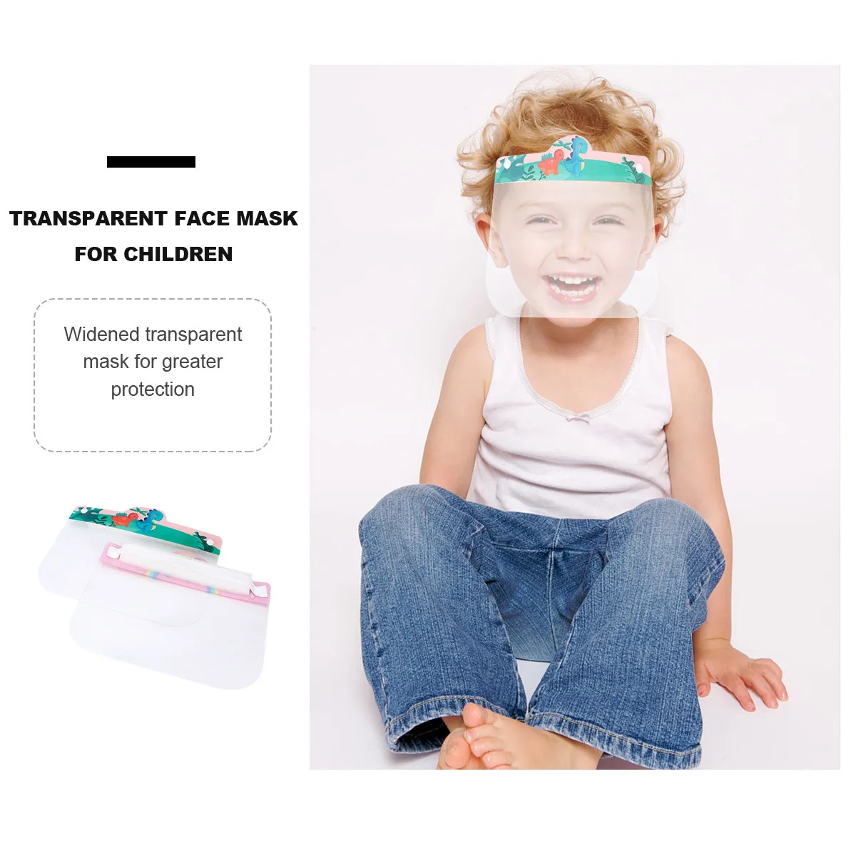 

2Pcs Transparent Kids Face Mask Pet Lightweight Waterproof Droplet Protection Face Guard for Children Daily Use Travel Kitchen