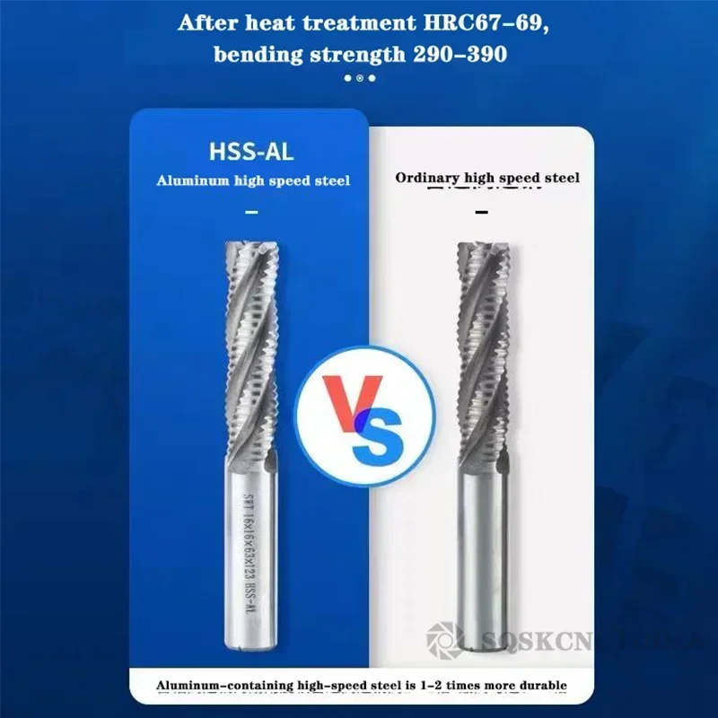 SLUGB AL Rough End Mill HSS Carbide Fresa Router Bits 4 Flauta 5mm-45mm Lâmina de serra Ferramenta de usinagem de metal