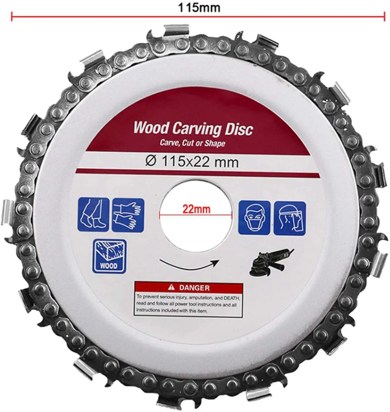 4-1/2 "Máy Mài Góc Đĩa 13 Răng Dây Chuyền Tấm Chạm Khắc Gỗ Đĩa Cắt Lưỡi Dao 7/8" Arbor Góc máy Xay Gỗ Dụng Cụ Cắt