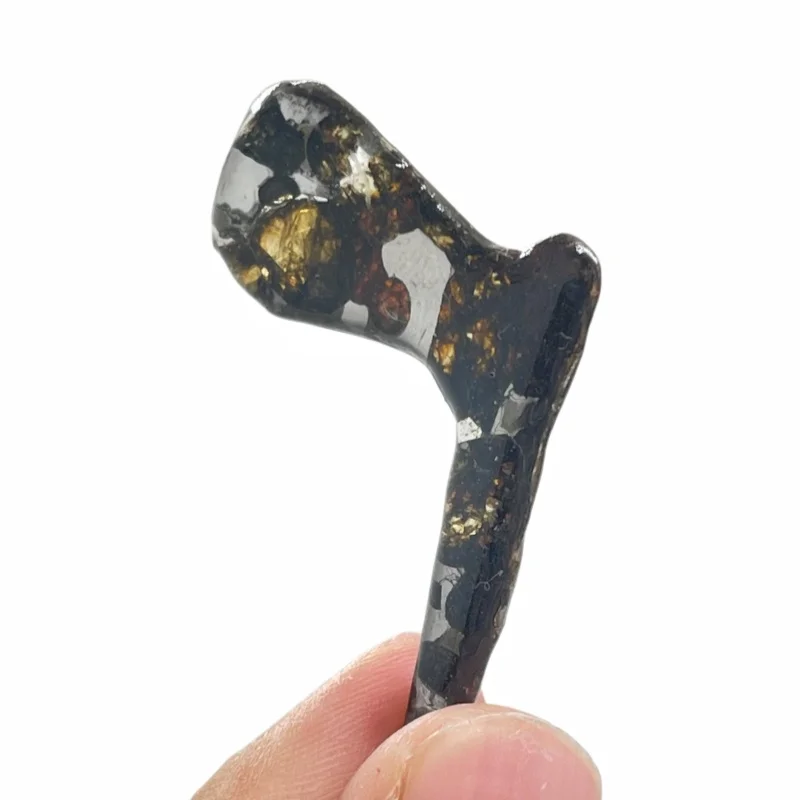 Sericho Pallasite Meteorite Irregular Specimen Natural Olivine Inclusion Polished Meteorite Slice Mineral Collection -TA852