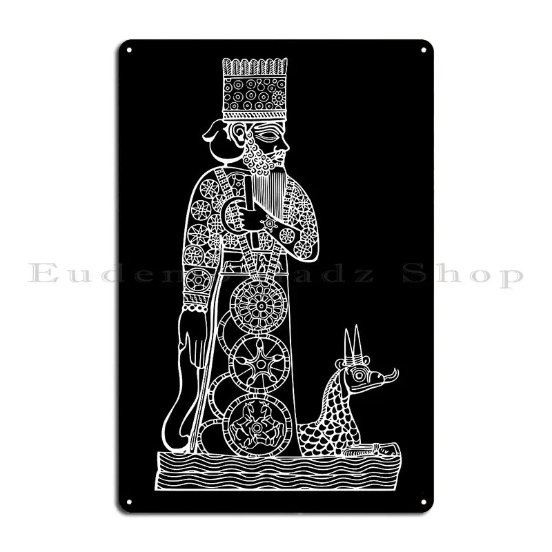 Marduk God Of Babylon Metal Plaque Funny Garage Wall Mural Designer Classic Tin Sign Poster