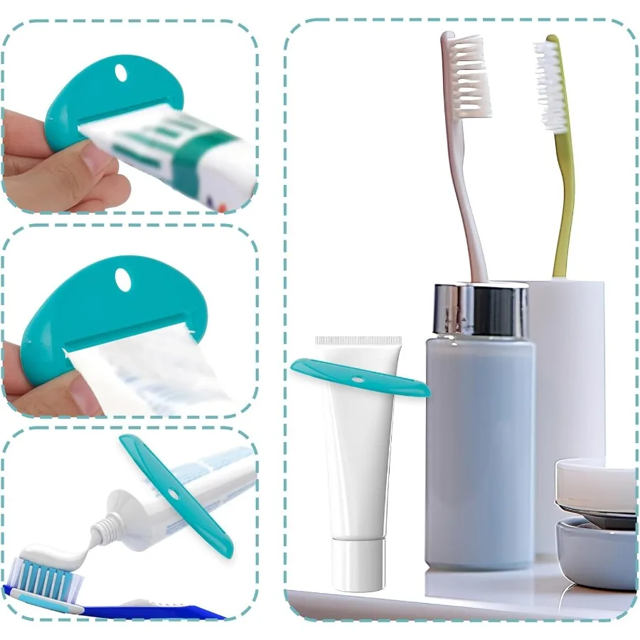 8 pz Dentifricio Spremi Dentifricio di Plastica Tubo Rullo Spremiagrumi Colori Assortiti Dentifricio Clip di Supporto Strumento per il Bagno di Casa