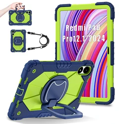 Coque For Xiaomi poco pad 12.1 Armor Shell for Redmi pad SE 8.7inch 2024 Kids Case Stand Shockproof Tablet Stand Cover