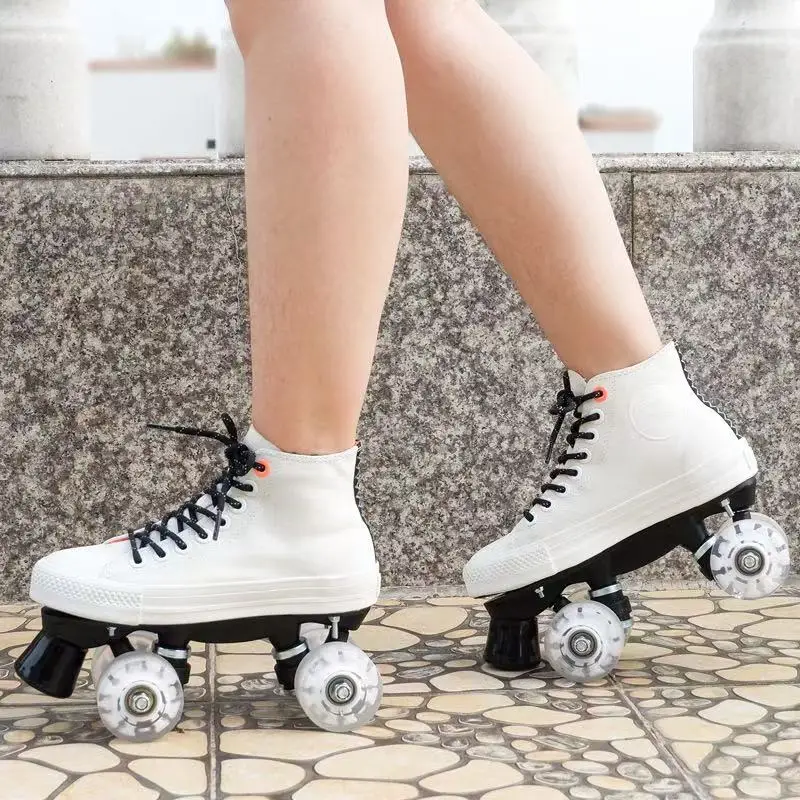 أحذية التزلج على الجليد ذات الصف المزدوج للرجال والنساء، أحذية رياضية كاجوال، قابلة للتنفس وغير خانقة للتزلج على الجليد