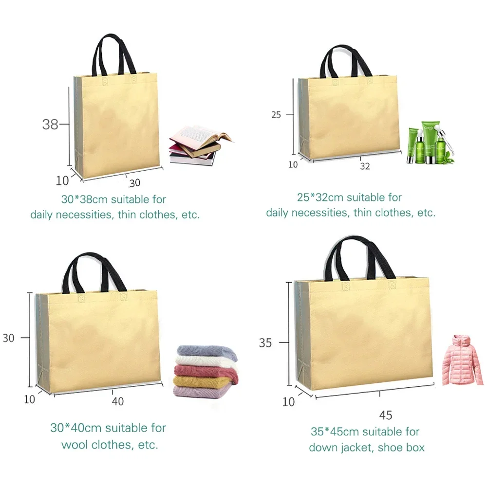 100pcs Double sided Print Logo Waterproof film non-woven fabric Gift Bag Phnom Penh Advertising Shopping Eco Bag Customized Logo