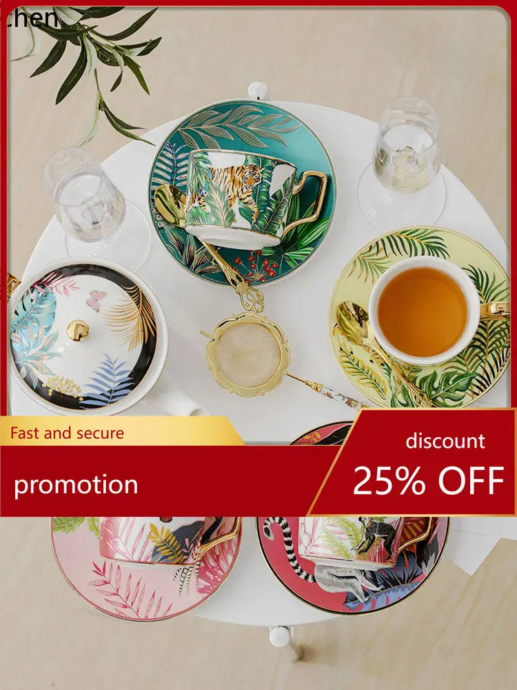 

YFY ceramic coffee cup and saucer set - afternoon tea set, birthdays, housewarmings, and wedding favors - gift box included