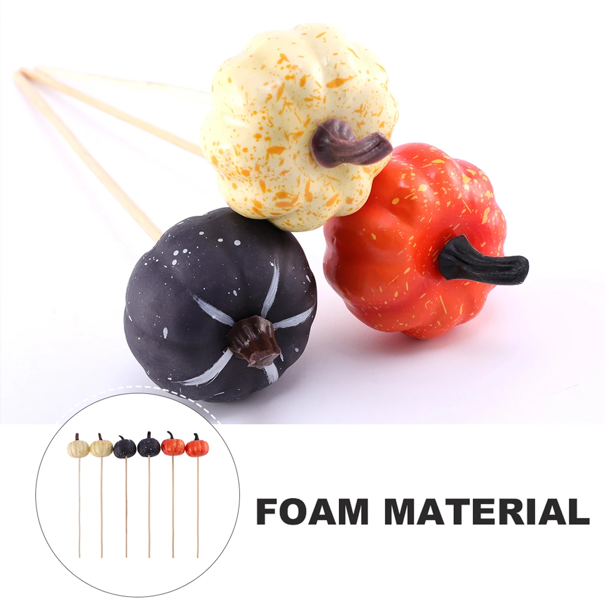 

6Pcs Halloween Pumpkin Decorations Bouquet Adornment Assorted Colors Fall Party Thanksgiving Ornament Halloween Bouquet Ornament