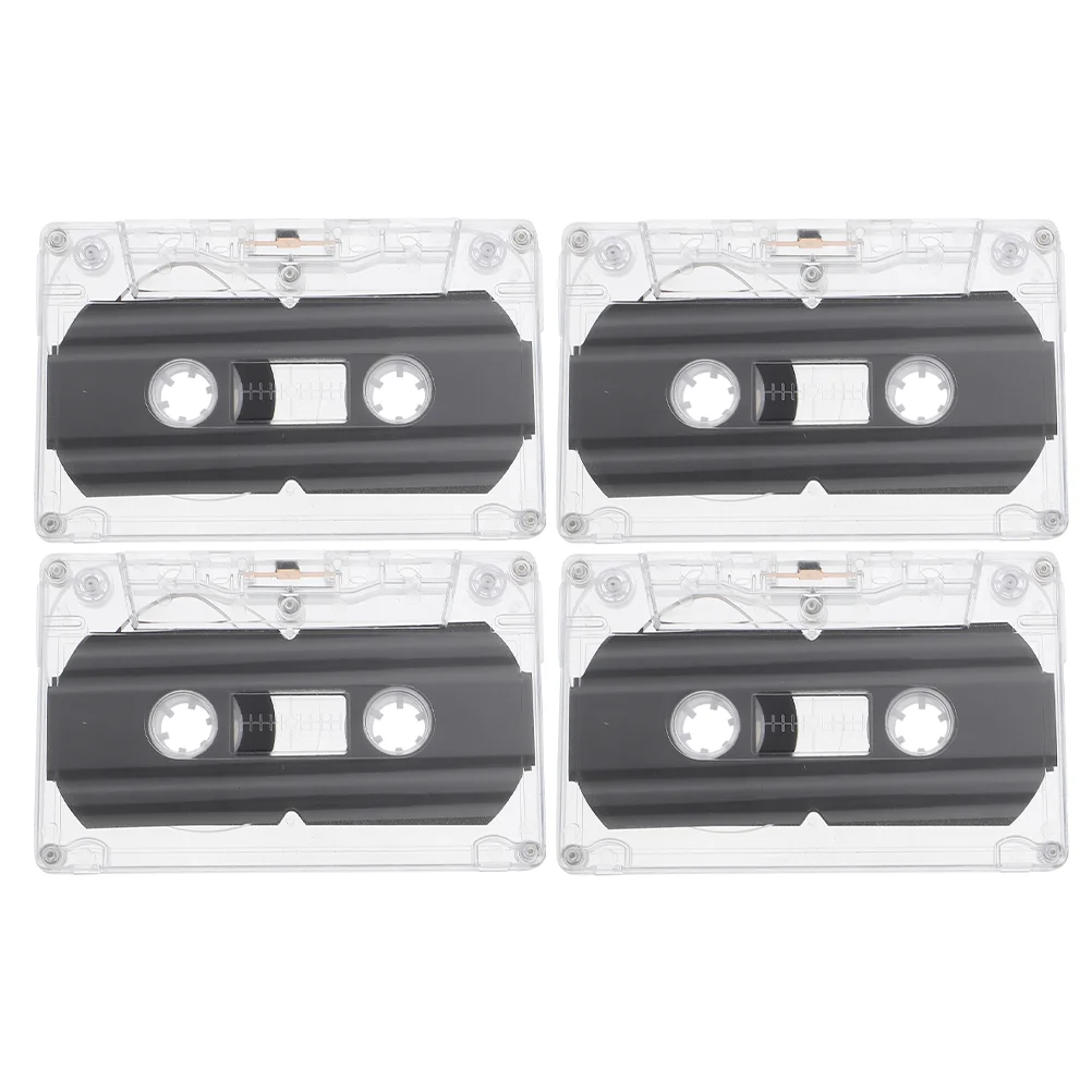 

4 Pcs High Transparency Blank Audio Tape Cassette Tapes Clear Plastic for Recording