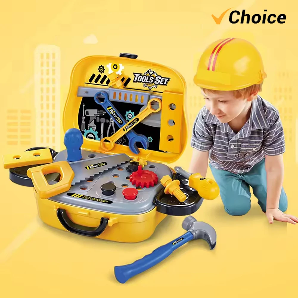 Kids Toolbox Kit Educational Toys Simulation Repair Tools Toys Drill Plastic Game Learning Engineering Puzzle Toys Gifts For Boy