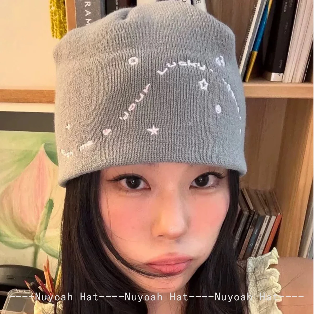 New Men Women Korean Star Letters Embroidery Knitted Hats Personal Warm Sweet Cool Fashion Beanies Simple Versatile ins Casual