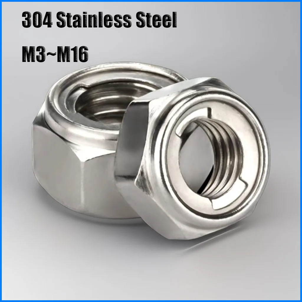 Complete list of metal lock nuts 304/316 stainless steel self-locking anti loosening screw caps M3~M30