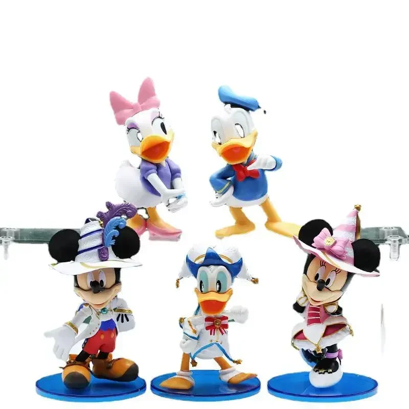 2 style Disney Cute Donald Duck Mickey Mouse Cake Decoration Action Figure Mini Pvc Model Zabawki Dla Dzieci Kreatywny Prezent