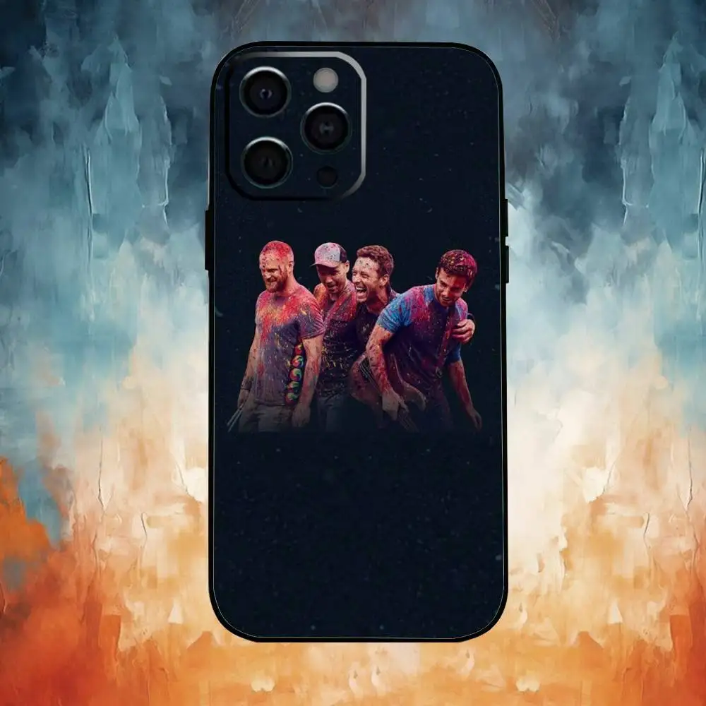 حافظة هاتف C-Coldplay Band لهاتف iPhone17,16,15,14,13,12,11 Plus، Pro Max غطاء أسود ناعم #3