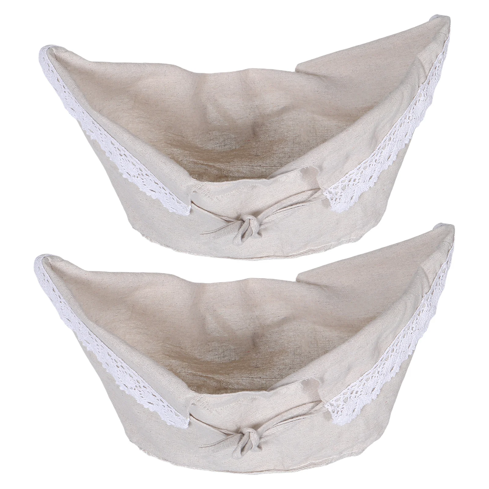 

2pcs Farmhouse Woven Basket Liners Boho Cloth Inserts For Picnic Storage Rattan Bins Reusable Fabric Liner Replacement Easy