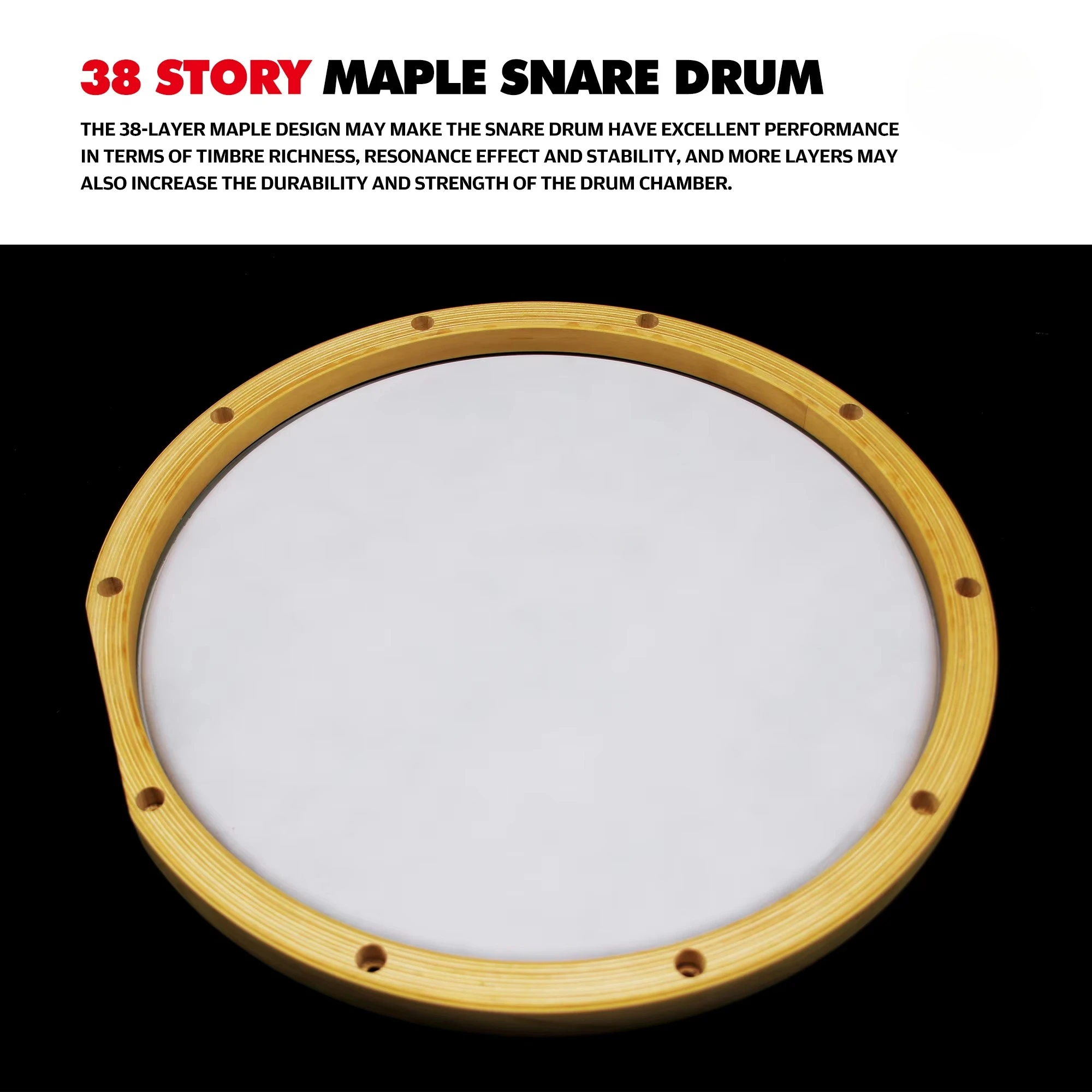 100% Maple Snare Drum 14