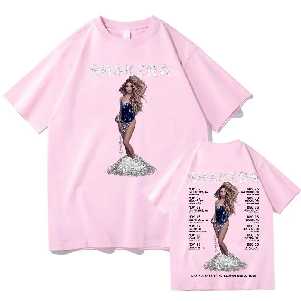 Shakira Las Mujeres Ya No Lloran 2024 World Tour T-Shirt Shakira Fan Women T-Shirt Fashion New Pattern Cotton Unisex T-Shirt