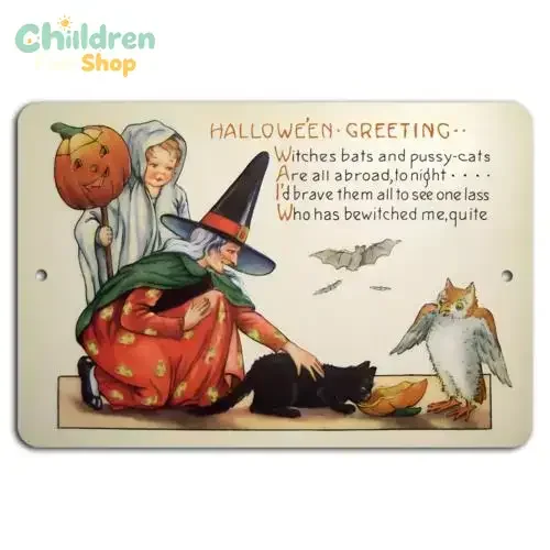Halloween Greeting: Bewitched by Halloween Magic-Aluminum-tin sign