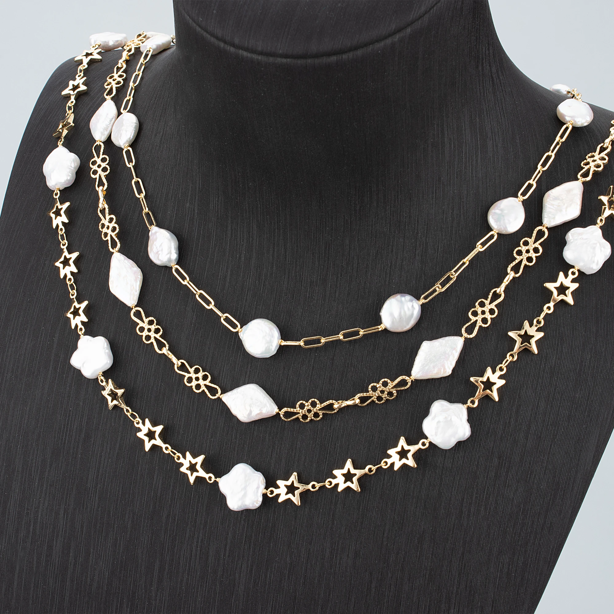 GUFEATHER C388,chain,18k gold plated,copper,nickel free,natural pearl,hand made,diy bracelet necklace,jewelry making,50cm/lot