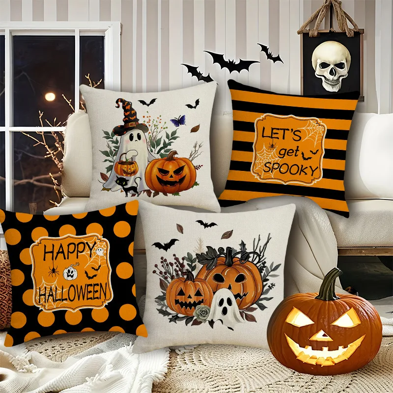 

Halloween Pumpkin Pattern Pillowcase Soft Comfortable Decorative Pillowcase For Sofa Chair Bed Decoration 2025 New Pillowcase