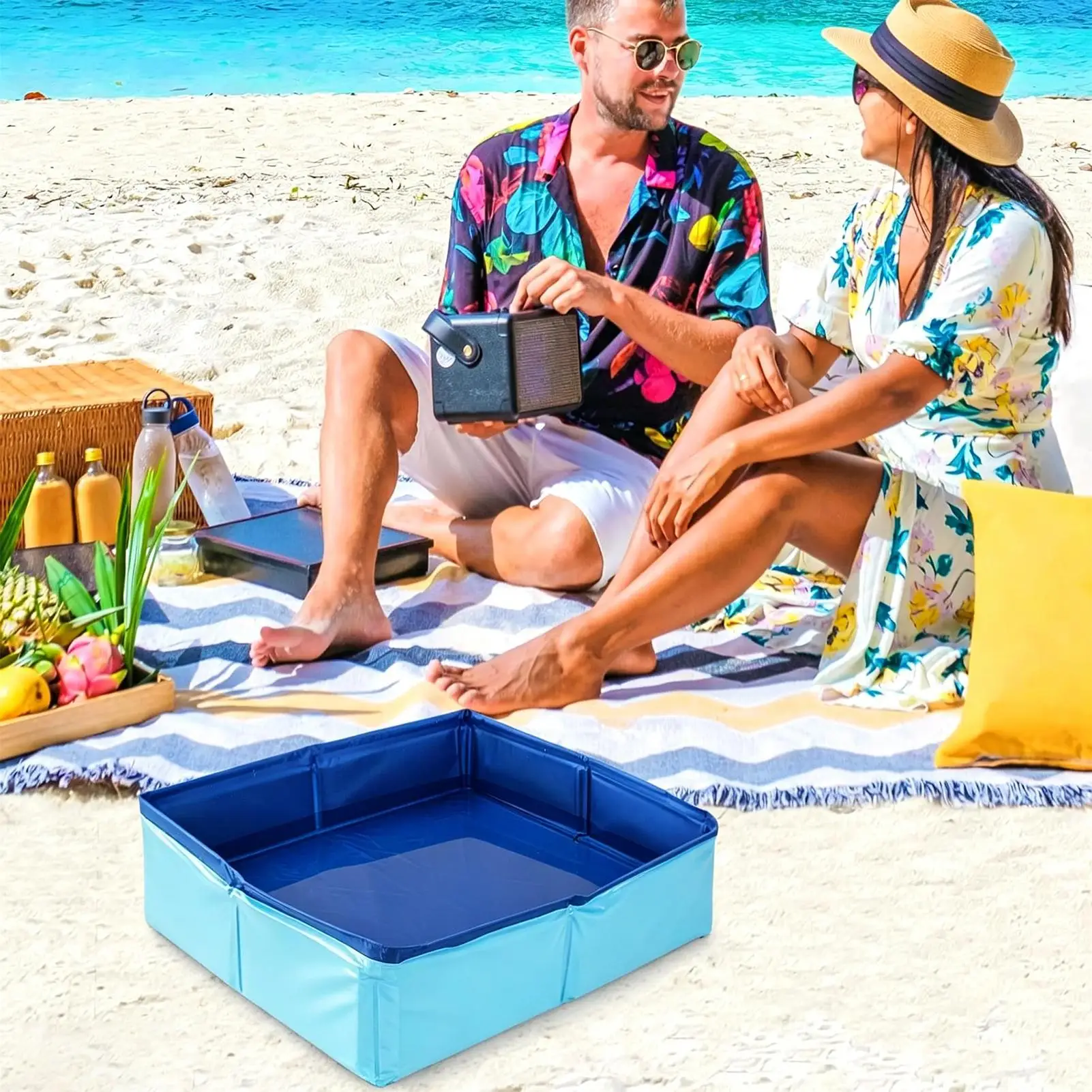 40x30x10cm Foldable Foot Bath Tub, Portable Swimming Feet Basin For Pedicure & Soaking, C ollapsible Spa Pool For Beach, Camping