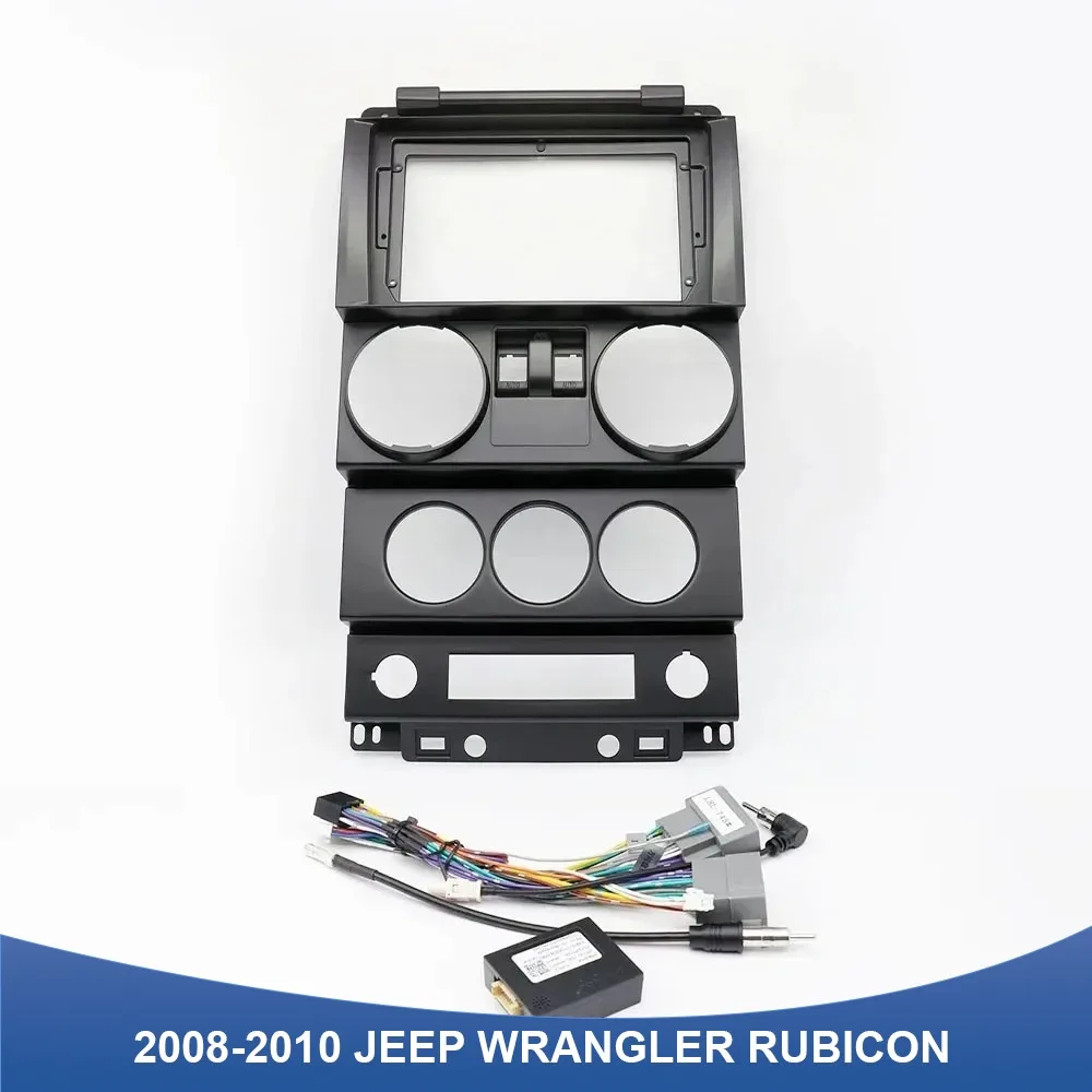 

Car Audio Fascia Frame for 2008-2010 JEEP WRANGLER RUBICON (9Inch)Car Radio Android GPS MP5 Stereo Player 2Din Panel Dash Inst