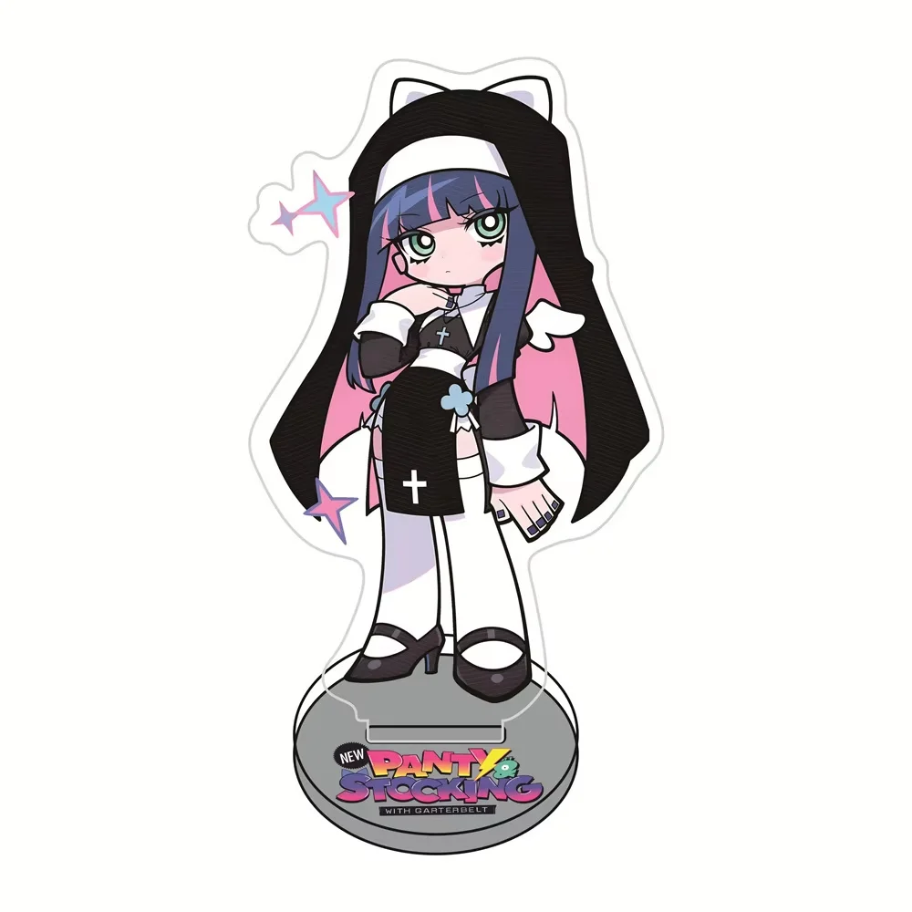 15cm Hot Anime Panty & Stocking Acrylic Keychain Model Cosplay Characters Ornament Accessories Goods Collection Christmas Gift