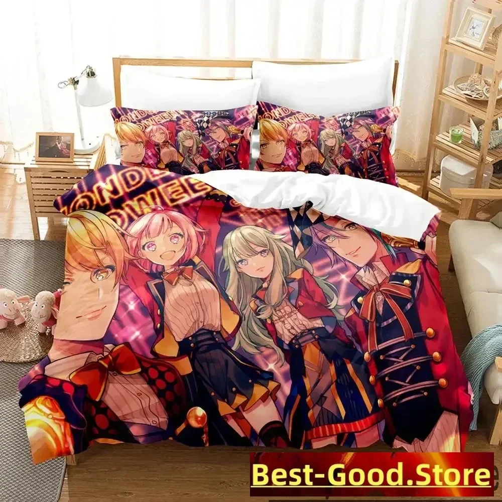 

3D Print Wonderlands Showtime Anime Bedding Set Duvet Cover Bed Set Quilt Cover Pillowcase Comforter king Queen Size Boys Adult